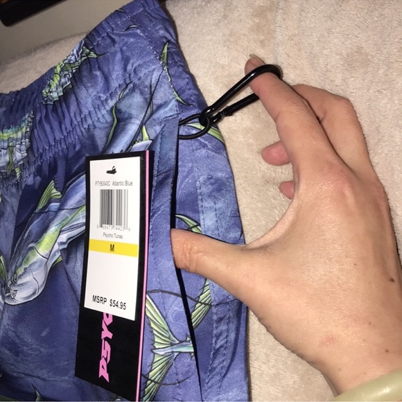 Psycho Tuna M or XL Atlantic Blue Psycho Tunas swim trunks New - Picture 10 of 14